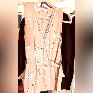Pale Pink Dogwood Wrap Blouse NWOT